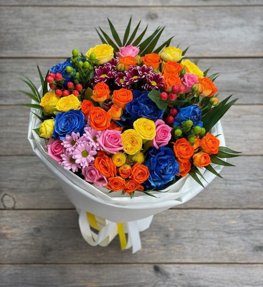 Букет цветов из: Розы и Хризантемы в Петровской