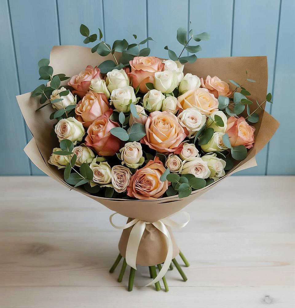 Букет цветов из: Альстромерии и Розы в Петровской