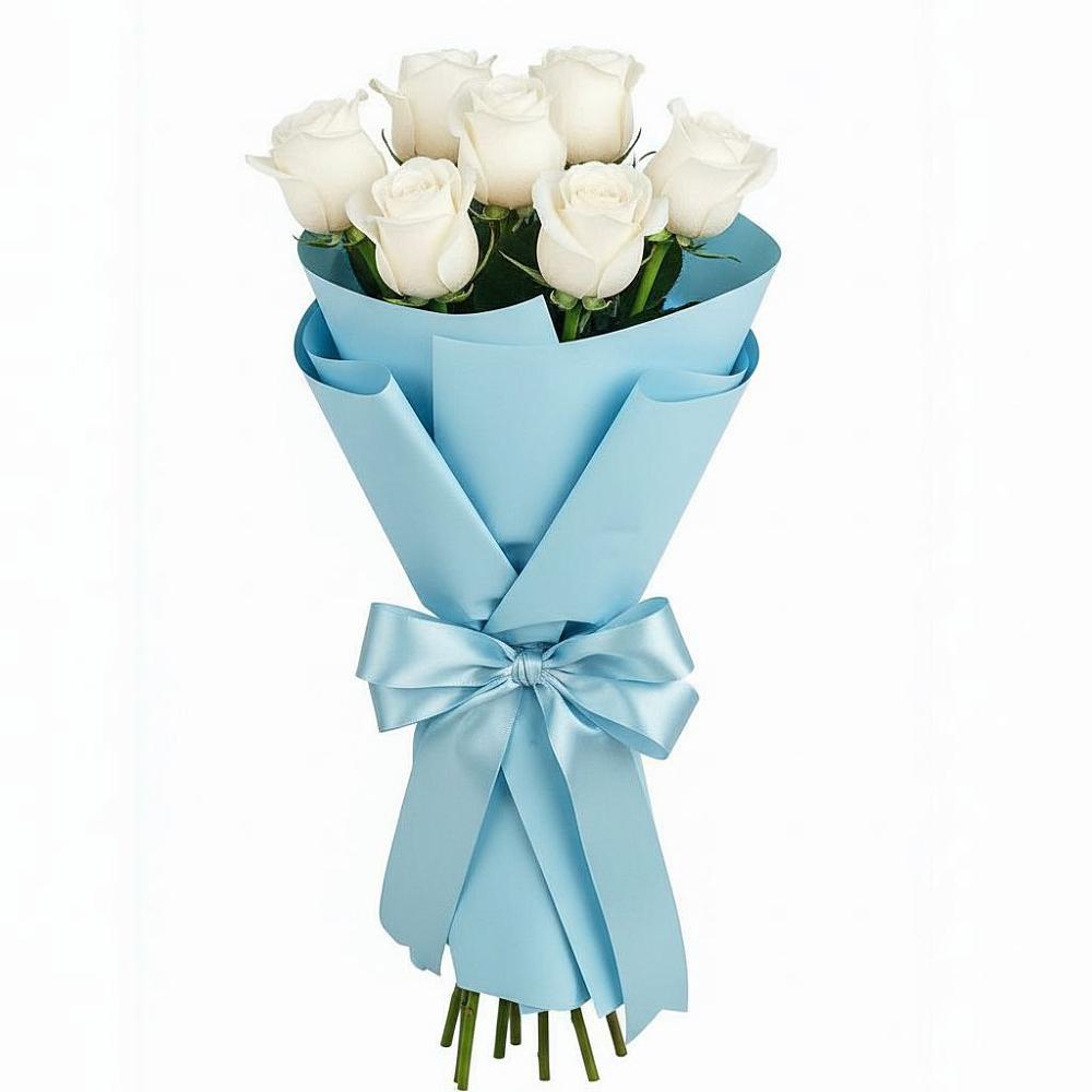 Букет 7 белых роз Проуд в Петровской