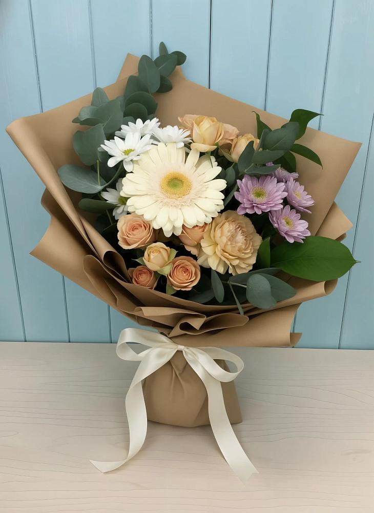 Букет цветов из: Герберы и Хризантемы в Петровской