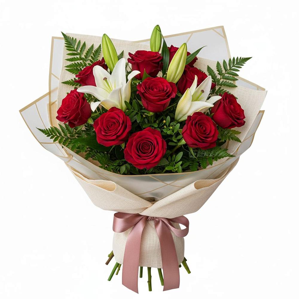 Букет цветов из: Лилии и Розы в Петровской