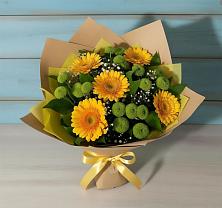 Букет цветов из:  Герберы и Хризантемы в Петровской