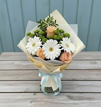 Букет цветов из:  Герберы, Розы и Хризантемы в Петровской
