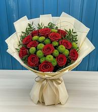 Букет цветов из:  Розы и Хризантемы #REPLACE_PRED# Петровской