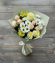 Букет цветов из:  Альстромерии, Розы и Хризантемы #REPLACE_PRED# Петровской