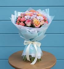 Букет цветов из:  Хризантемы и Розы в Петровской